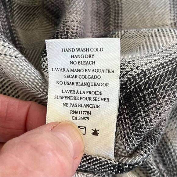 Rails Western Dolly Button Down Grey Check Plaid Fringe Flannel Shirt XS/Medium - Picture 13 of 16